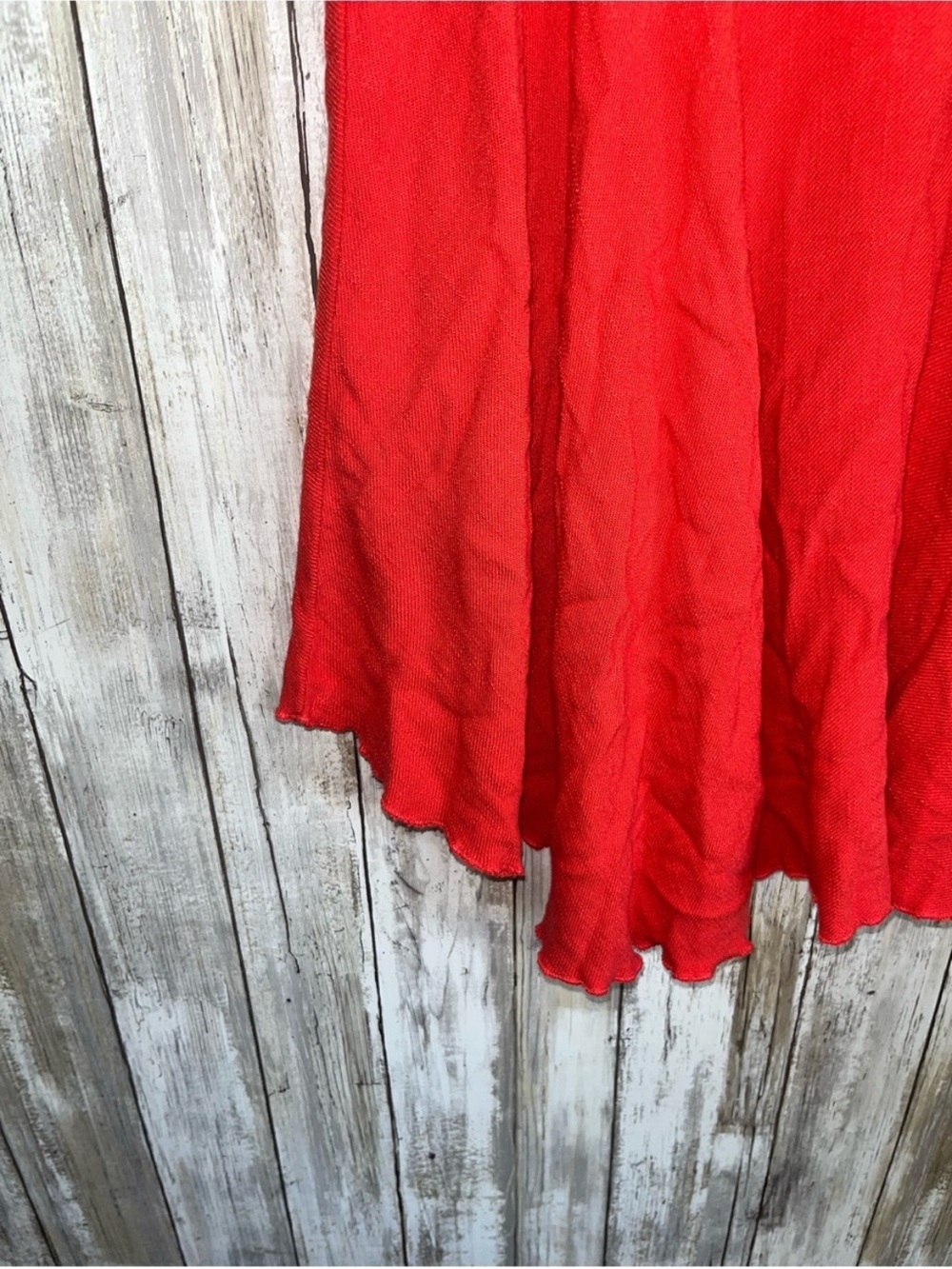 Umgee Red Linen Blend Swing Tank Top Small Flowy Boho Cami Adjustable Strap - Picture 3 of 4